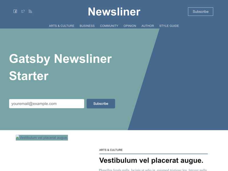 Newsliner Gatsby + Ghost Starter
